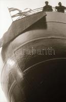 cca 1948 Budapesti hajógyár, hajóépítés, avatás, 35 db szabadon felhasználható vintage negatív, 24x3...