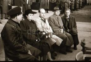 cca 1948 Budapesti hajógyár, hajóépítés, avatás, 35 db szabadon felhasználható vintage negatív, 24x3...