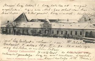 1912 Csíkszereda, Miercurea Ciuc; régi vár télen (honvéd laktanya). Valina J. fényképfelvétele / old castle (military barracks) in winter (EK)