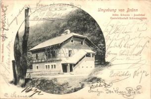 1902 Moravsky kras, Moravian Karst, Mährische Schweiz (Brno, Brünn); Josefské údolí / Josefstal, Gastwirtschaft Sweizerhütte / guest house, hotel (EK)