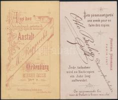 cca 1863 Vizitkártya méretű portrék, 2 db vintage fotó, 10,5x6 cm