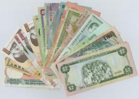 20db-os vegyes bankjegy tétel, közte Jamaika, Brazília, Szlovénia, Svédország, Zambia és India T:III...