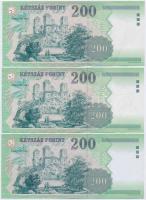 1998-2007. 200Ft (6x) közte egy közeli sorszámú pár T:II,II-