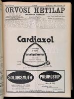 1934 Orvosi hetilap, 1934. 78. évf. 1-52. szám. Szerk.: Vámossy Zoltán. Bp.,1934, Centrum,VIII+2+121...