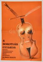 1985 Tóth Laca (1957-): A borotvás gyilkos, csehszlovák film plakát, hajtásnyommal, 81x56,5 cm