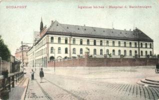 Budapest II. Irgalmas-rend kórháza, villamos sín (EK)