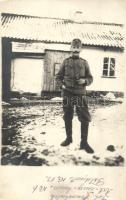 1915 Osztrák-magyar katona a Keleti fronton télen / WWI Austro-Hungarian K.u.K. soldier at the Eastern front in winter. photo + K.u.K. Artilleriezeugskompagnie 25. Artillerie-Reparaturspark Nr. 6. (EK)