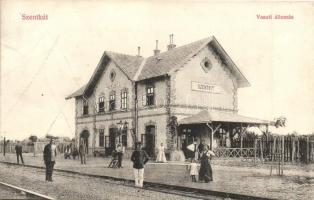 Petőfiszállás, Pálosszentkút, Szentkút; vasútállomás. Sallay Lászlóné kiadása / Bahnhof / railway station
