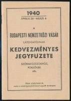 1940 Budapesti Nemzetközi Vásár vásárigazolvány + jegyzetfüzet