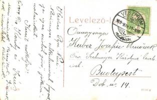 1909 Veszprém, Erzsébet királyné (Sissy) szobra, pénzügyigazgatósági palota. W.L. 425
