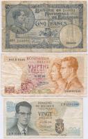 Belgium 1938. 5Fr + 1964. 20Fr + 1966. 50Fr T:III-,IV Belgium 1938. 5 Francs + 1964. 20 Francs + 1966. 50 Francs C:VG,G