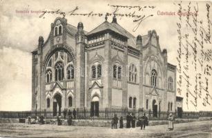 1907 Cegléd, Izraelita templom, zsinagóga. Sebők Béla kiadása / synagogue
