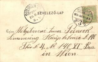 1903 Budapest III. Óbuda, Dohánygyár piaci árusokkal. Divald Károly 288