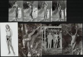 cca 1976 Ugyanarra gondolva, szolidan erotikus felvételek, 13 db vintage fénykép, 6x9 cm és 10x15 cm között