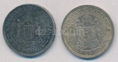 1938. 2P Ag "Madonna" + 1936 2P "Madonna" hamis T:2,3 patina, ph