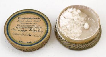 Régi gyógyszeres doboz, Nizsalovszky István Szent István Király gyógyszertárából Pannonhalma-Győrsze...