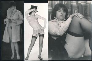 cca 1975 Titkos képek a szocreál korszakból, 6 db vintage fénykép + 3 db vintage negatív (a papírkép...