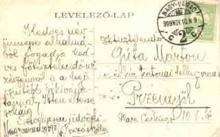 1909 Nagyvárad, Oradea; Kis híd, villamos / bridge with tram