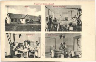 1916 Nagyernye, Ernei, Arn; Tejszövetkezet háza, fölöző helyiség, vaj és sajtműhely dolgozókkal. belső / dairy cooperative interior with workers
