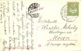 1911 Balatonkeresztúr-fürdő, fürdőzők. Müller Vilmos kiadása