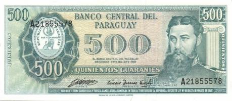 Paraguay 1952(1963-). 500G (2x) klf aláírással T:I