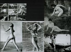 cca 1985 Szolidan erotikus fényképek egy gyűjteményből, 10 db mai nagyítás, 10x15 cm és 13x18 cm + cca 1987 Szorgos háziasszony, szolidan erotikus fényképek, 3 db mai nagyítás, 18x25 cm