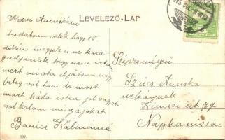 1915 Keszthely, Csolnakda, csónakház. Montázslap hölgyekkel úszódresszben