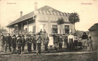 1908 Csány, Hevescsány; Postahivatal, csoportkép / post office