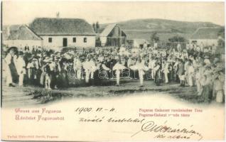 1900 Fogaras, Fagaras; Galaczi román tánc. Thiersfeld Dávid kiadása / Galaczer rumänischer Tanz / Galati Romanian folk dance