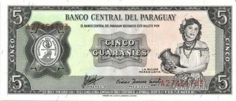 Paraguay 1952. 1G T:I + 1952(1963-). 1G, 5G "fekete", 10G, 50G, 100G "narancssárga&qu...