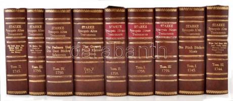 Christoph Starke: Synopsis Alte Testament I-V. kötet.(Hat kötetben) + Synopsis Neues Testaments I-II...