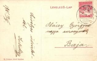 1918 Gyorok, Gyorok-Ménes, Ghioroc; Nádasdy tér templommal, szálloda és vendéglő. Eichner Adolf kiad...