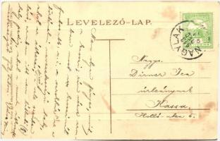 1913 Nagylak, Nadlac; Fő utca, templom. Kiadja Weisz Márk / main street with church (EK)