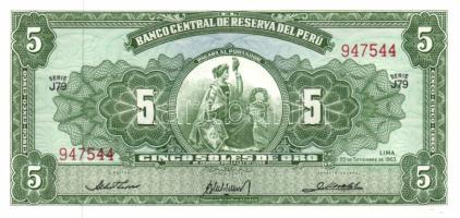Peru 1963.9.20. 5S T:I- Egyszer hajtva, törve nem!