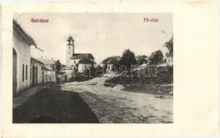 1913 Strázsa, Sztrázsa, Stráze pod Tatrami, Michelsdorf (Poprád); Fő utca és templom. Ifj. Hensch Aladár felvétele és Hensch Ede és fia kiadása / main street with church (fl)