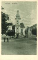 Rozsnyó, Roznava; utcakép, templom. Gömöri Zoltán kiadása / street view, church (EK)