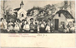 1910 Pozsony, Pressburg, Bratislava; Baba kiállítás / Puppen-Ausstellung / doll exhibition