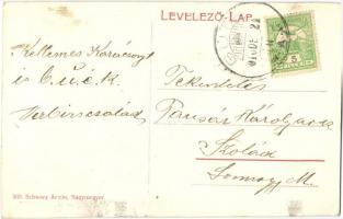 1910 Gúta, Kolárovo; Fő tér római katolikus templommal, gőzmalom. Schwarz Ármin kiadása / main squar...