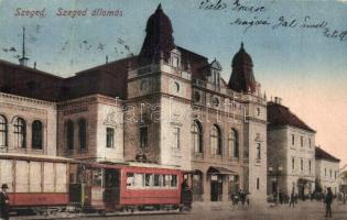 Szeged, Vasútállomás, villamos (Rb)