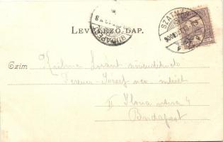 1900 Szatmárnémeti, Szatmár, Satu Mare; Vasúti új indóház, vasútállomás. Reizer János kiadása / Bahn...