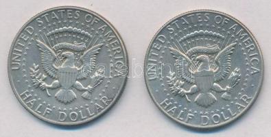 Amerikai Egyesült Államok 1966-1967. 1/2$ Ag "Kennedy" (2x) T:2
USA 1966-1967. 1/2 Dollar...