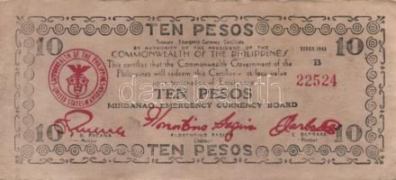 Fülöp szigetek/japán megszállás/amerikai csapatok és partizánok közös kiadása 1943. 10P T:I