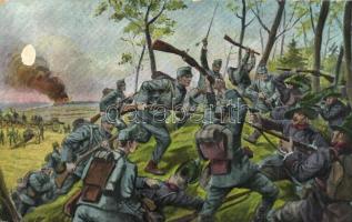 18 db régi katonai motívumlap: első világháború, katonai temetők, osztrák-magyar katonák, művészlapo...