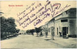 1911 Bethlen, Beclean; utcakép üzlettel. W.L. 1896. / street view with shop
