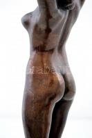 Sárdinecz (Sárdi) Ferenc (1883-1942): Art deco táncoló akt csörgődobbal. Patinázott bronz, jelzett, ...