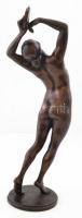Sárdinecz (Sárdi) Ferenc (1883-1942): Art deco táncoló akt csörgődobbal. Patinázott bronz, jelzett, ...