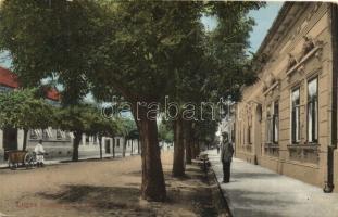 Lugos, Lugoj; Kossuth utca és csendőrlaktanya / street view with gendarme barracks (EK)