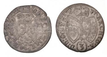 Ausztria 1677. 3kr Ag (1,5g) + Csehország / Történelmi tartomány 1668. 3kr Ag "I. Lipót" (...