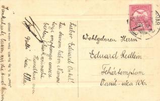 Temesvár, Timisoara; Andrássy út villamossal, Csendes és Fischer bódé üzlete. W.L. Bp. No.  / street...