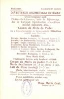 Cream de Méris és Puder. Diätetikus Kozmetikai Intézet reklámlapja. Budapest Török utca 10. Lukács f...